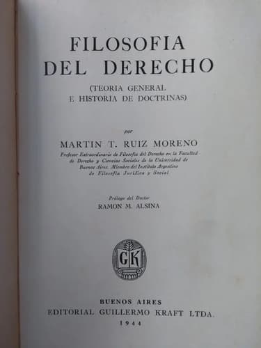 Ruiz Moreno / Filosofía Del Derecho (enc)
