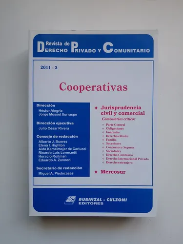 Cooperativas 2011 - 3 / Revista De Derecho Privado Rubinzal