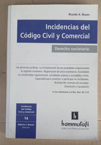 Derecho Societario / Ricardo Nissen