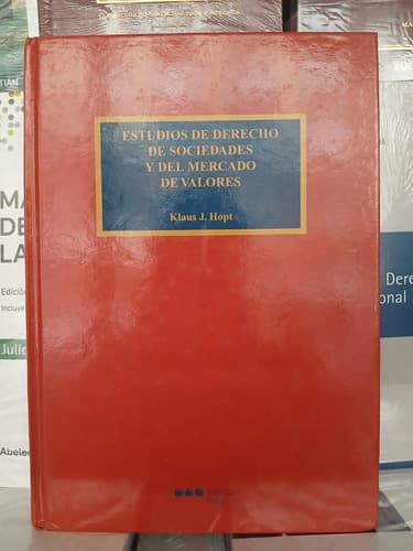 Estudios De Derecho De Sociedades Y Mercado De Valores Hopt