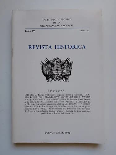 Revista Histórica Tomo 4  N°12 / Inst Histórico Org Nacional