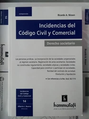 Nissen / Incidencias Ccyc Vol 14 - Derecho Societario -