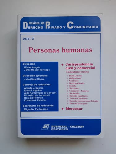 Personas Humanas 2015 - 3 / Revista De Derecho Privado Rubin