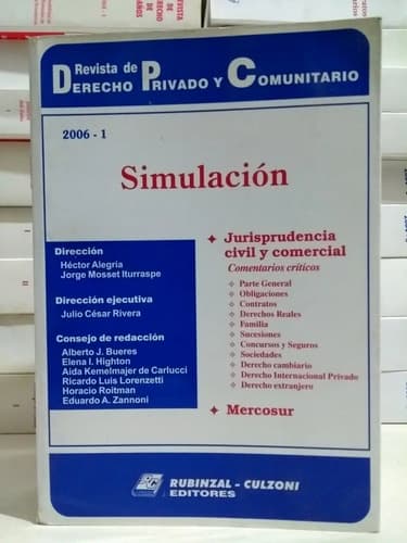 Revista De Derecho Privado 2006 - 1 / Simulación